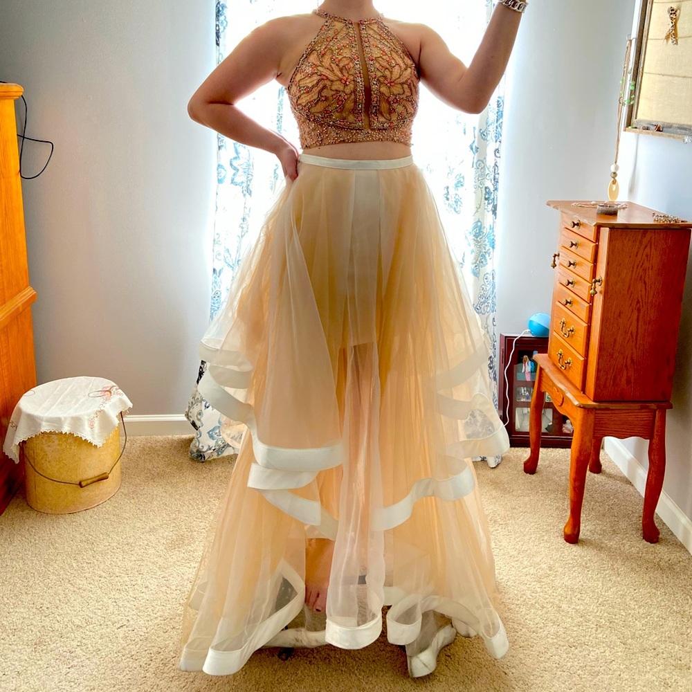 2 piece prom dress